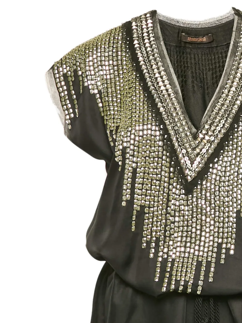 Roberto Cavalli Vintage embellished Neckline Silk Top | Image 2