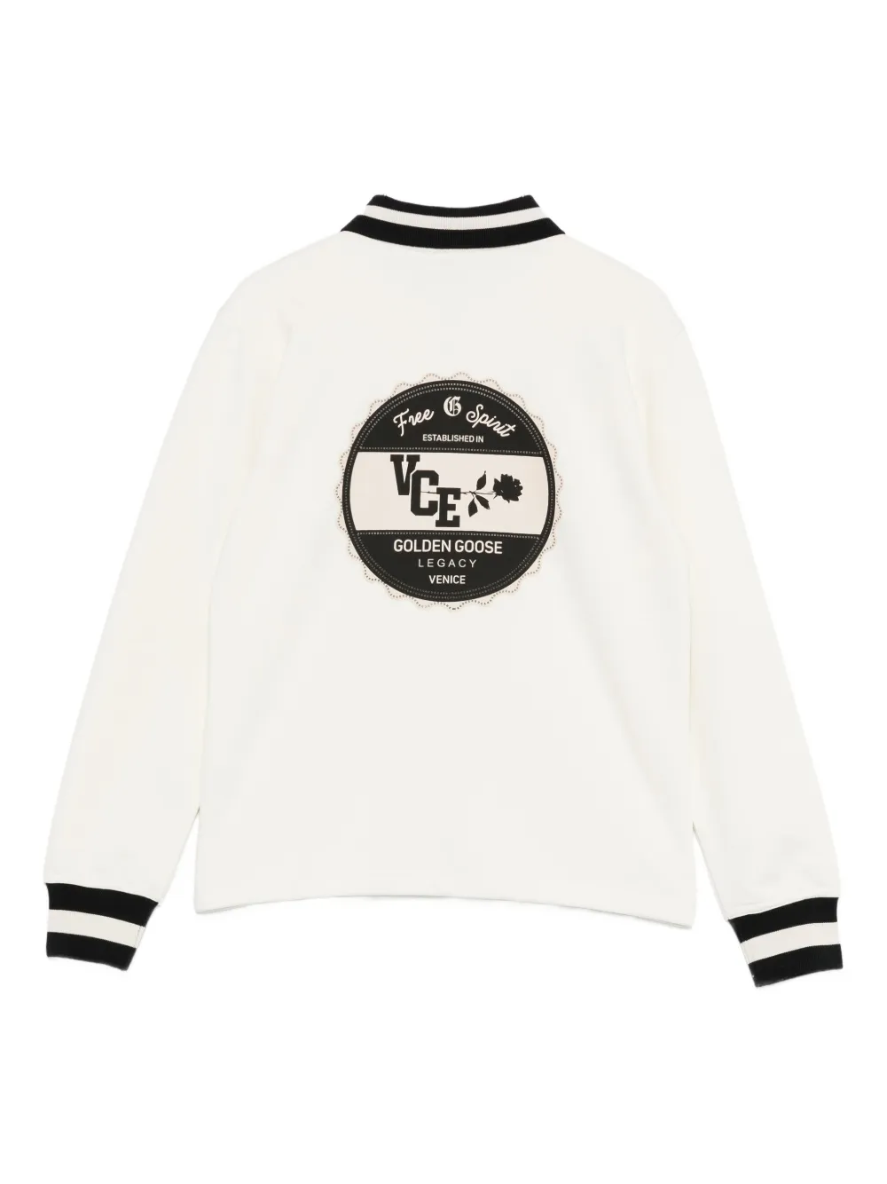 Golden Goose Kids Poloshirt met logopatch en rits Wit