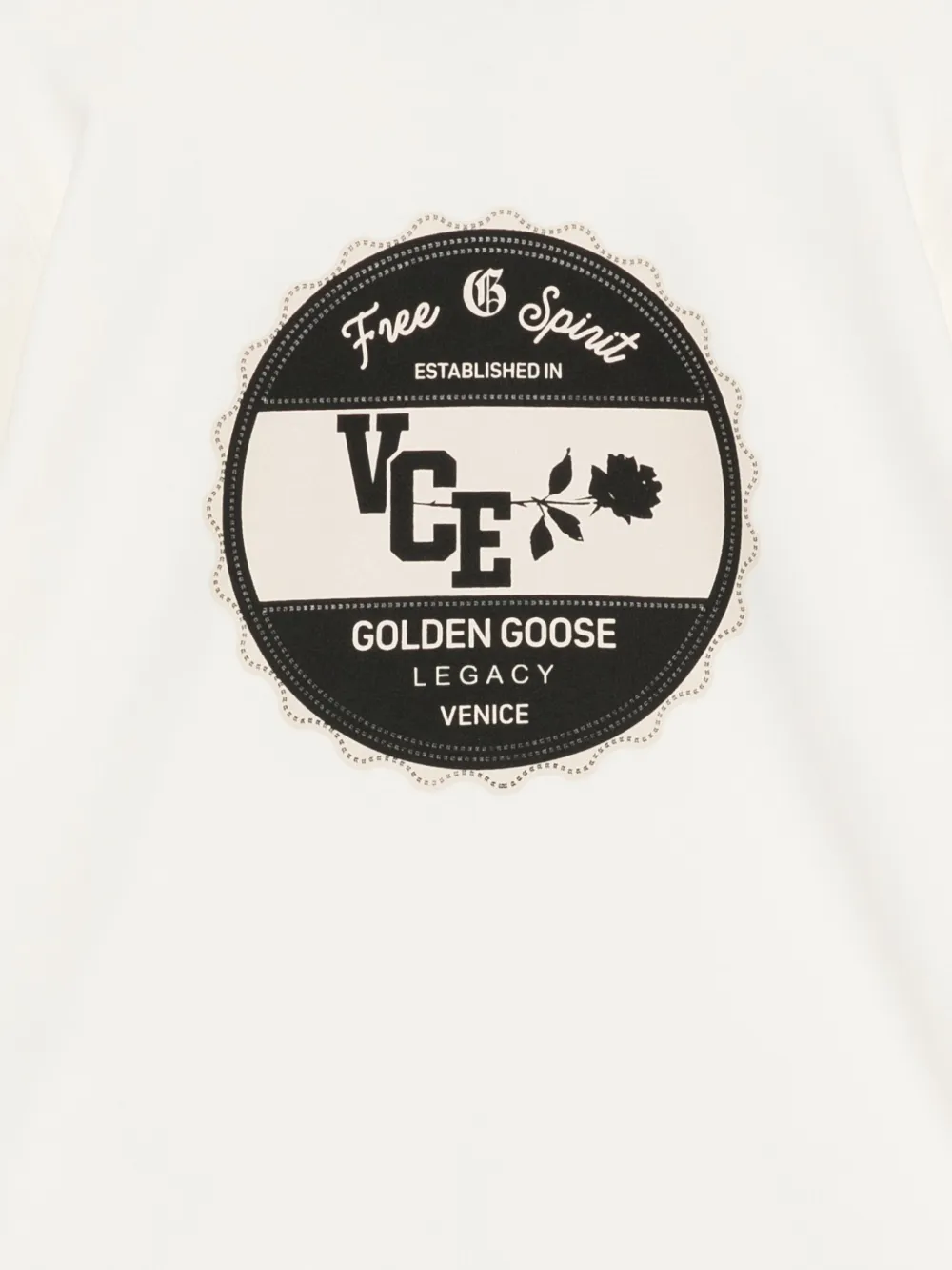 Golden Goose Kids Poloshirt met logopatch en rits Wit
