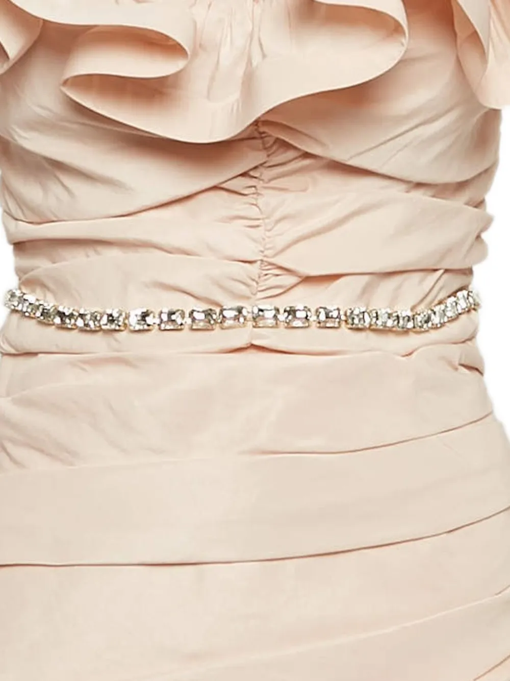 Elisabetta Franchi Jurk verfraaid met kristallen en ruches - Roze