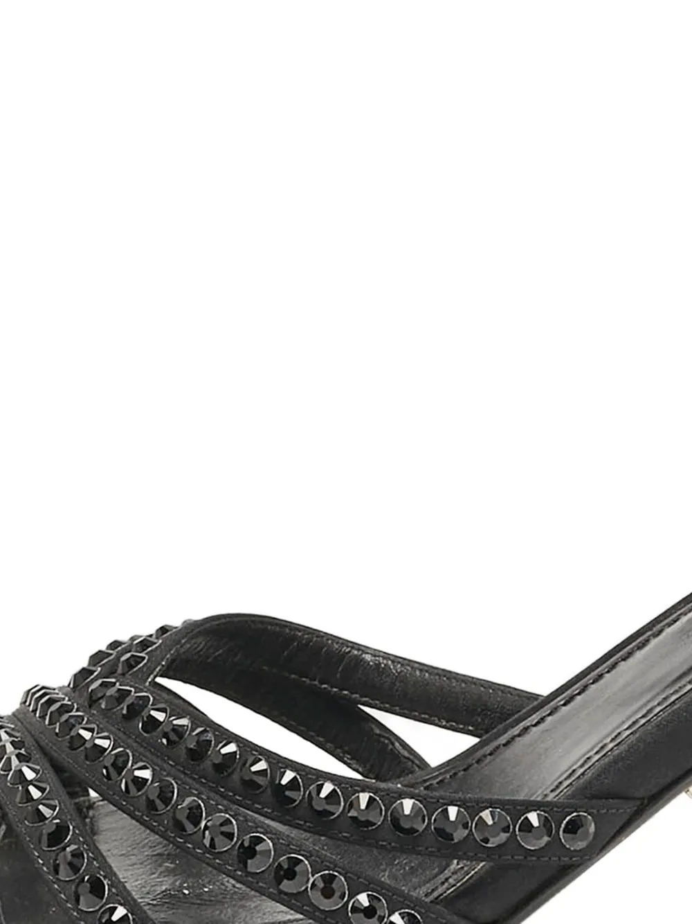 Prada Pre-Owned 100 mm sandalen verfraaid met kristallen - Zwart