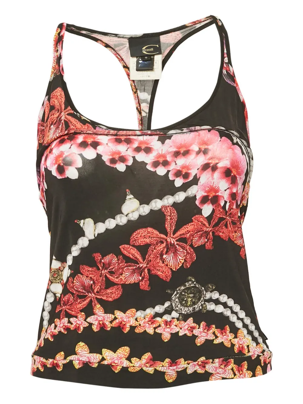 Just Cavalli Vintage フローラル トップ - ブラック Just Cavalli Vintage フローラル トップ - ブラック
