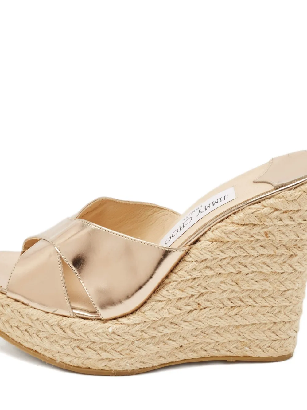 Jimmy Choo Pre-Owned Leren sandalen met sleehak en touw - Beige