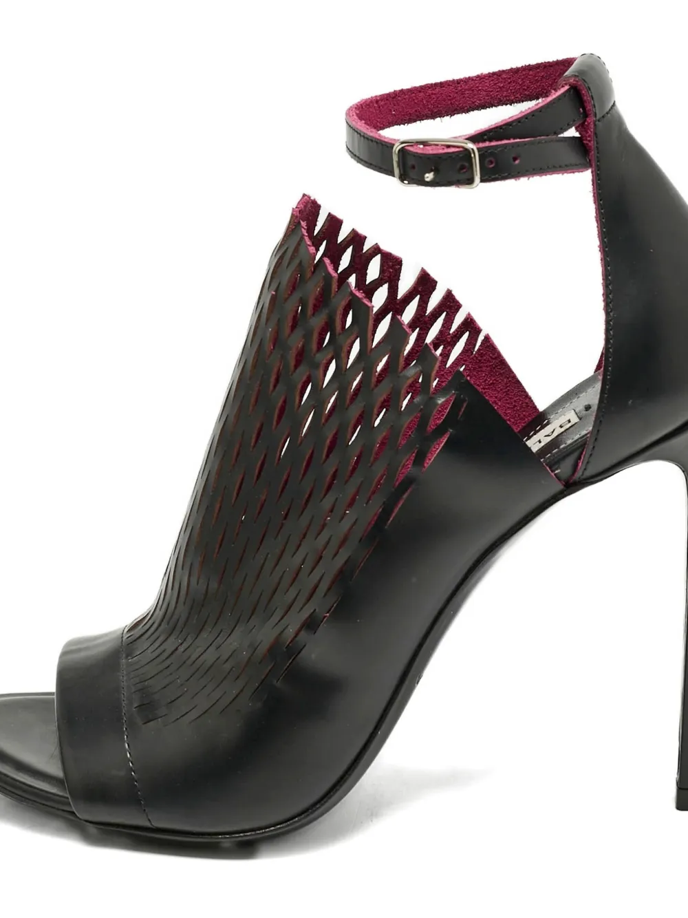 Balenciaga Pre-Owned 115 mm Glove leren sandalen met uitgesneden details - Zwart