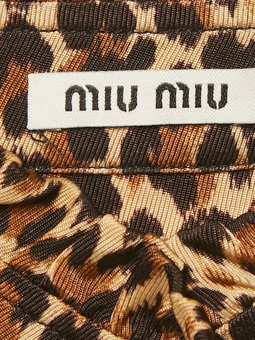 Pre-owned Miu Miu Ruffle Leopard Print Shirt In Brown