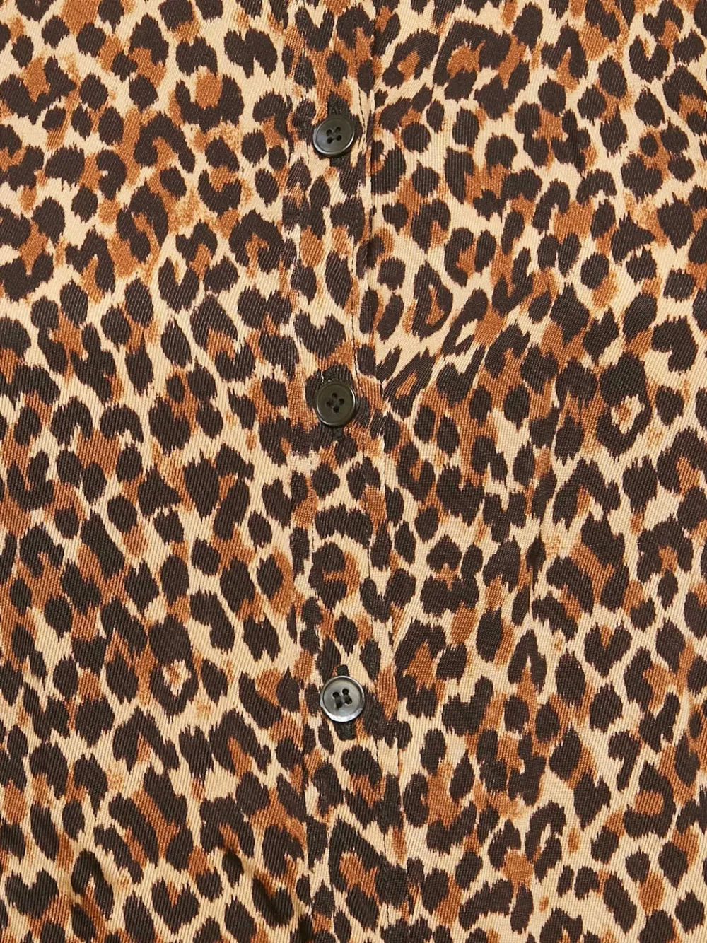 Pre-owned Miu Miu Ruffle Leopard Print Shirt In Brown