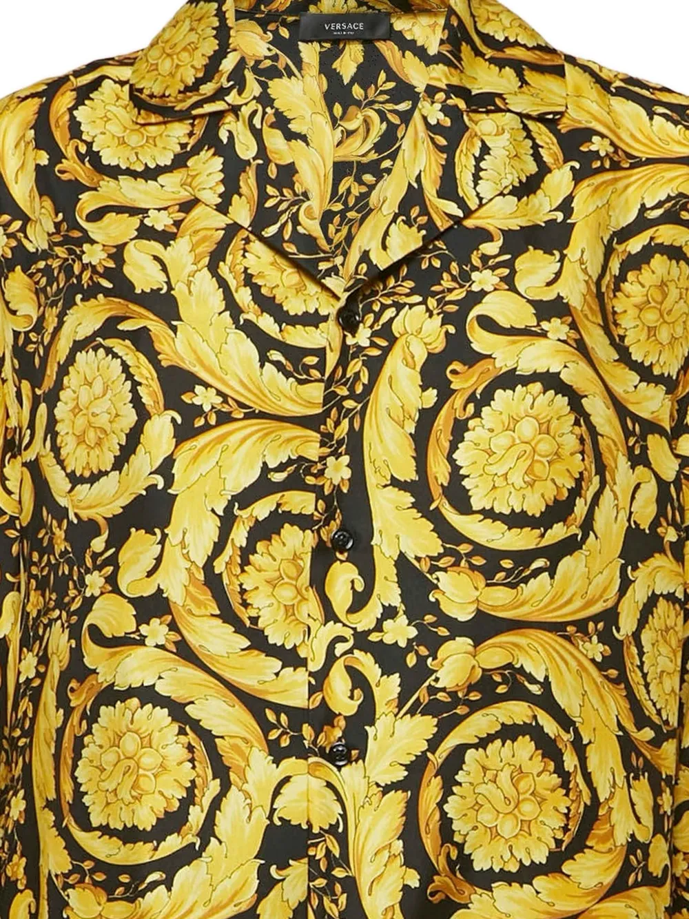 Pre-owned Versace Barocco Print Silk Shirt In Yellow