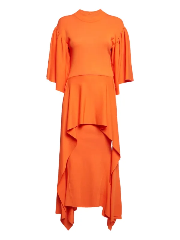 solace london orange dress Solace London 2024 Asymmetrical Overlay Midi Dress | Orange