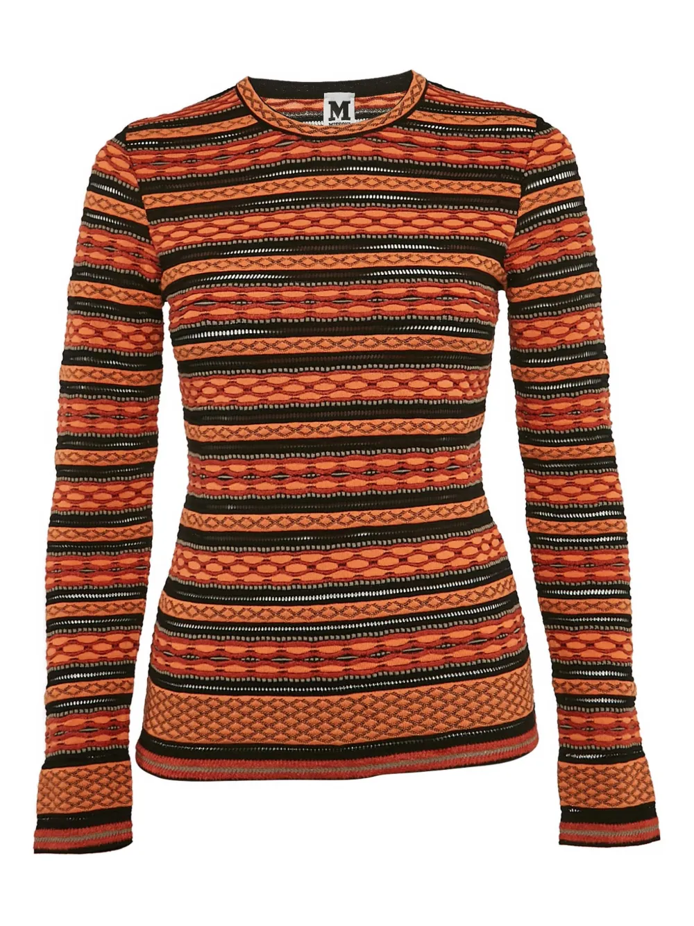 Missoni Pre-Owned 2024 patterned-jacquard T-shirt | Orange | Image 1
