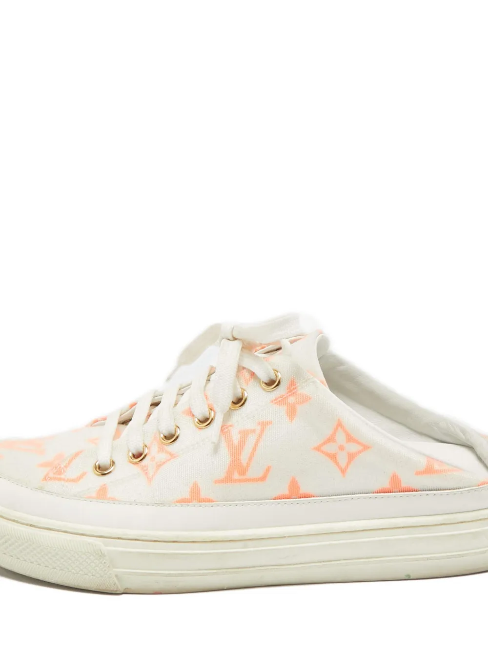 Louis Vuitton Pre-Owned Muiltjes met mesh en monogram - Wit