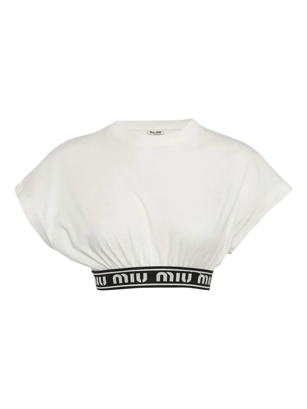Pre-owned Miu Miu Logo-underband Top In White