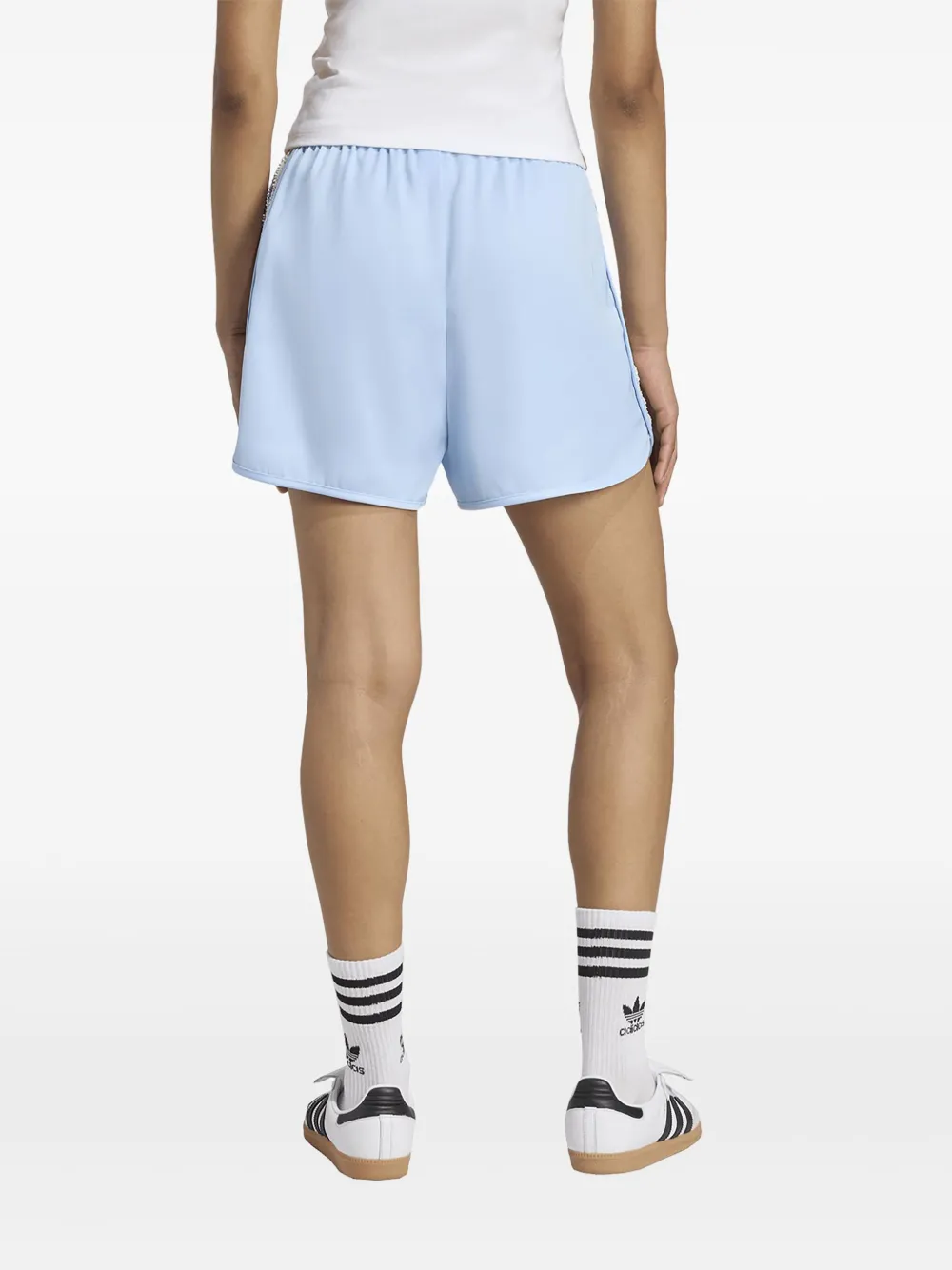 Adidas Originals Elasticated-waistband Short Shorts In Blue