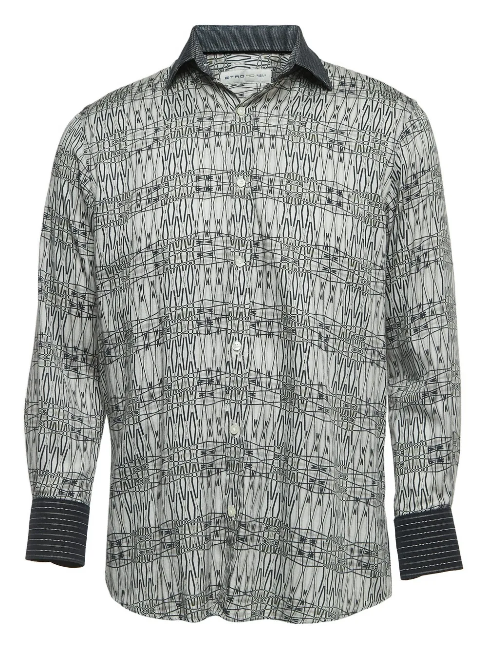 Etro Pre-Owned geometric-pattern cotton shirt | Grey | Image 1