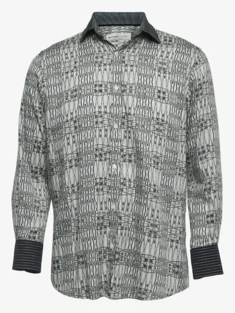 Etro Pre-Owned geometric-pattern cotton shirt