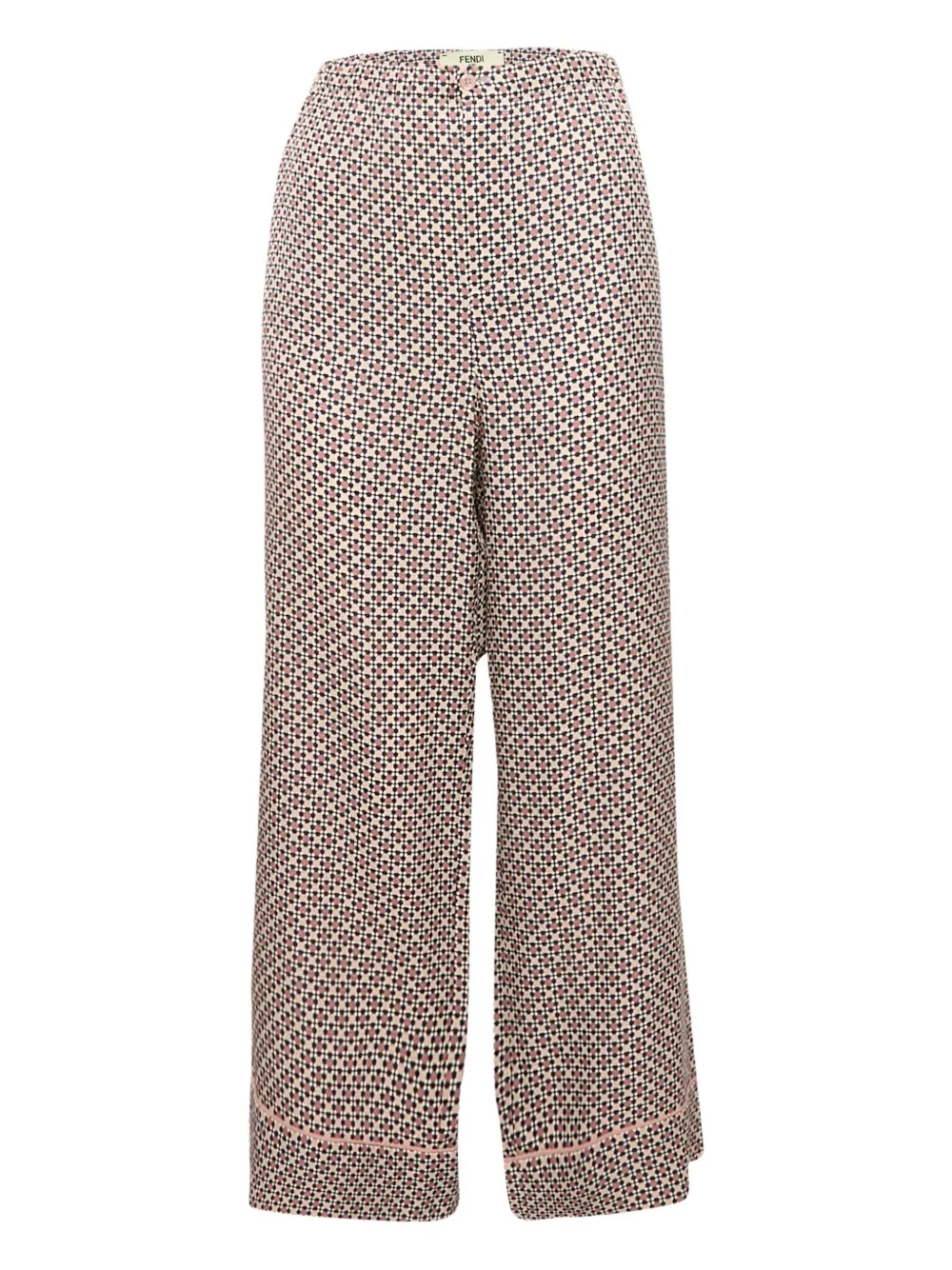 Fendi Pre-Owned geometric-print silk trousers | Pink | Image 1