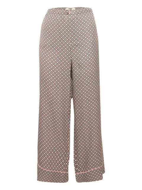 Fendi Pre-Owned pantalones de seda con estampado geométrico