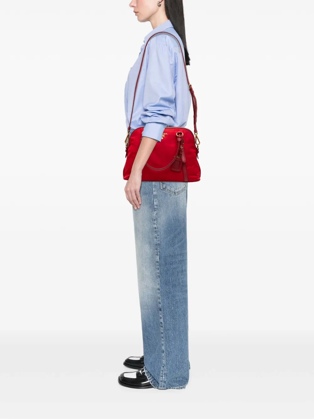 Prada Pre-Owned 2000-2025 Saffiano Trimmed Tessuto Dome satchel | Pre-Owned | Image 2