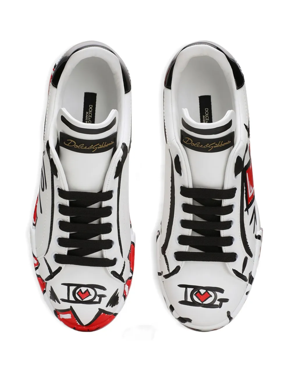 Dolce & Gabbana Portofino calfskin sneakers White