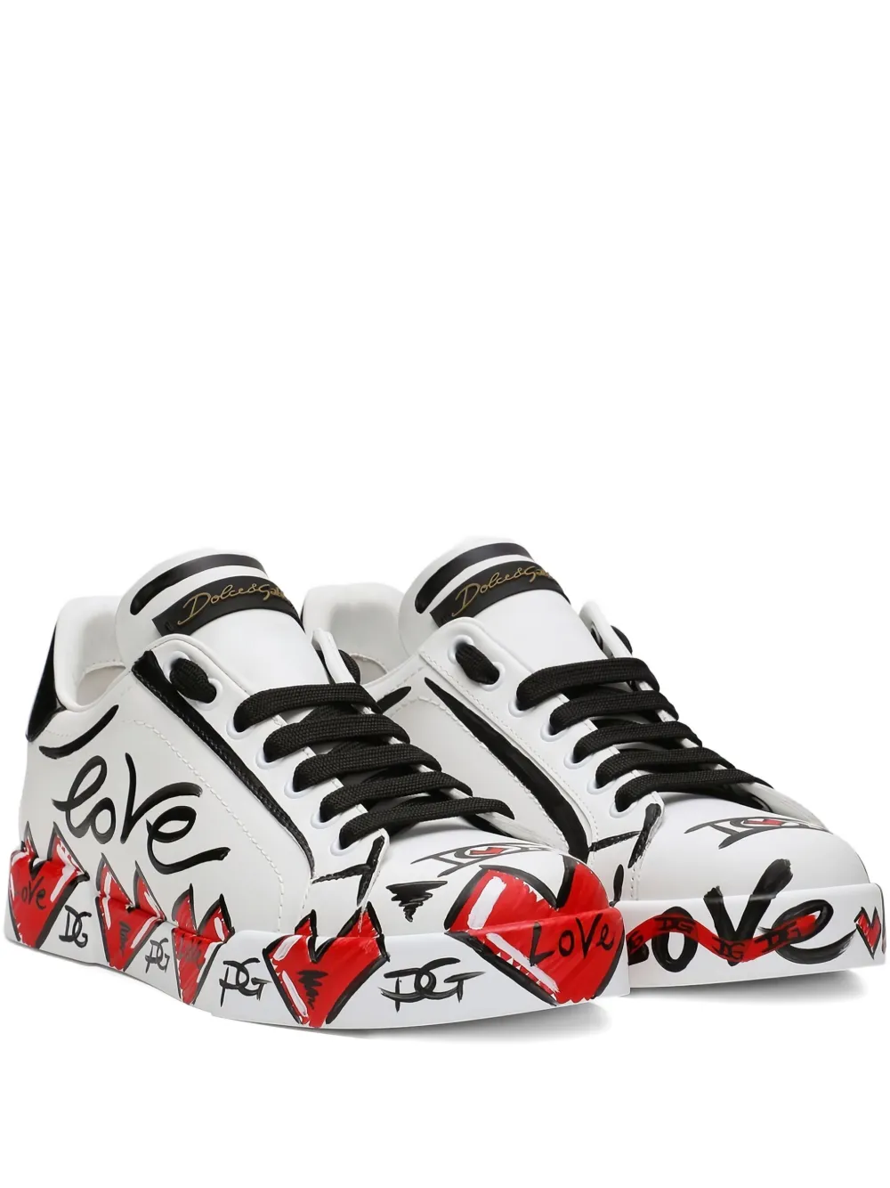 Dolce & Gabbana Portofino calfskin sneakers White