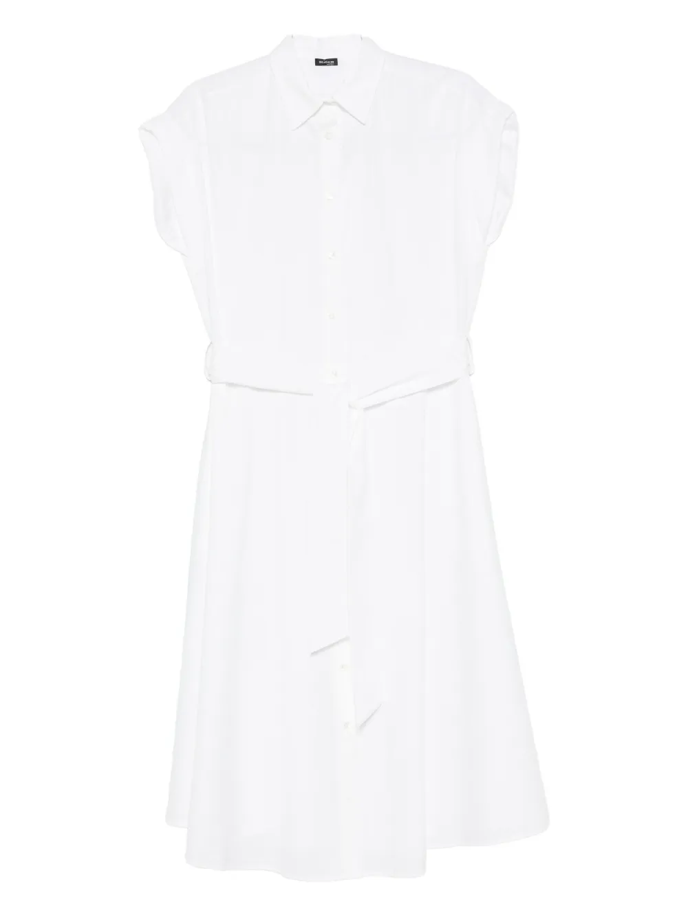 Kiton Button-down Belted Shirt Day Dress In White