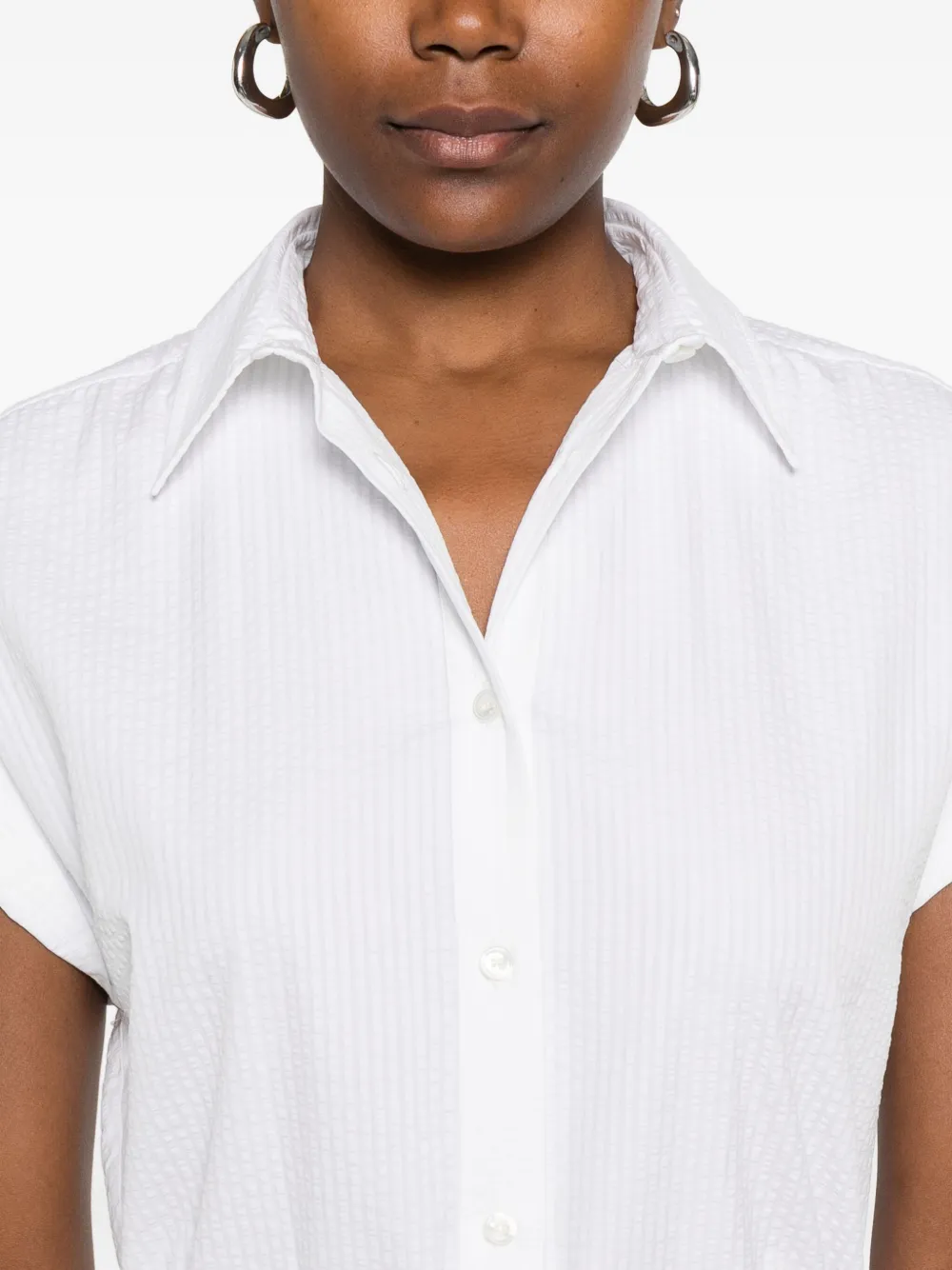 Kiton Button-down Belted Shirt Day Dress In White