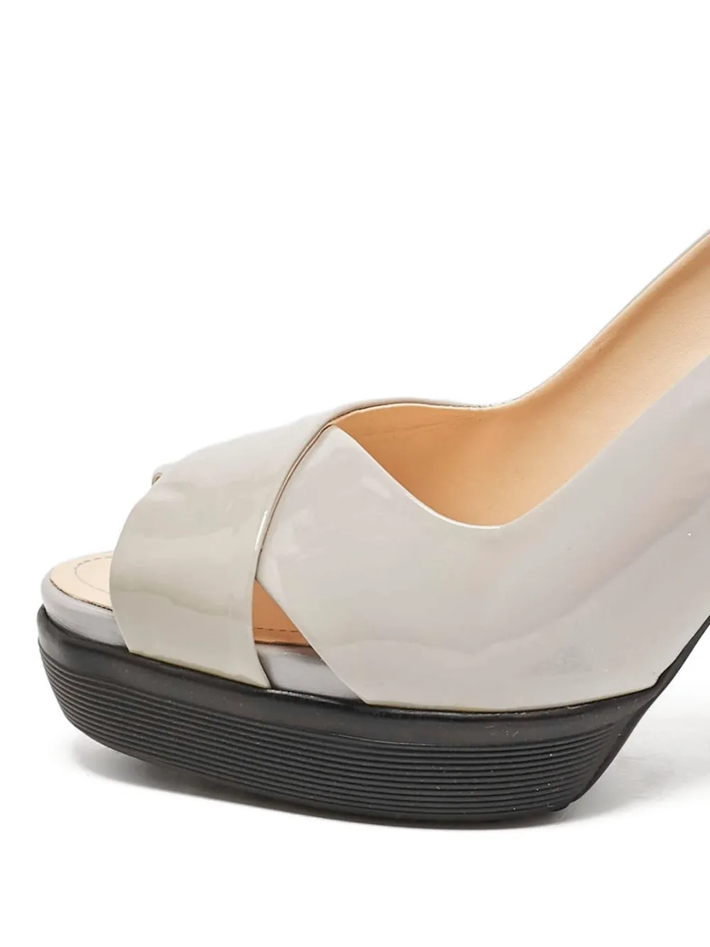 Tod's Vintage 110 mm leren sandalen met hak - Grijs