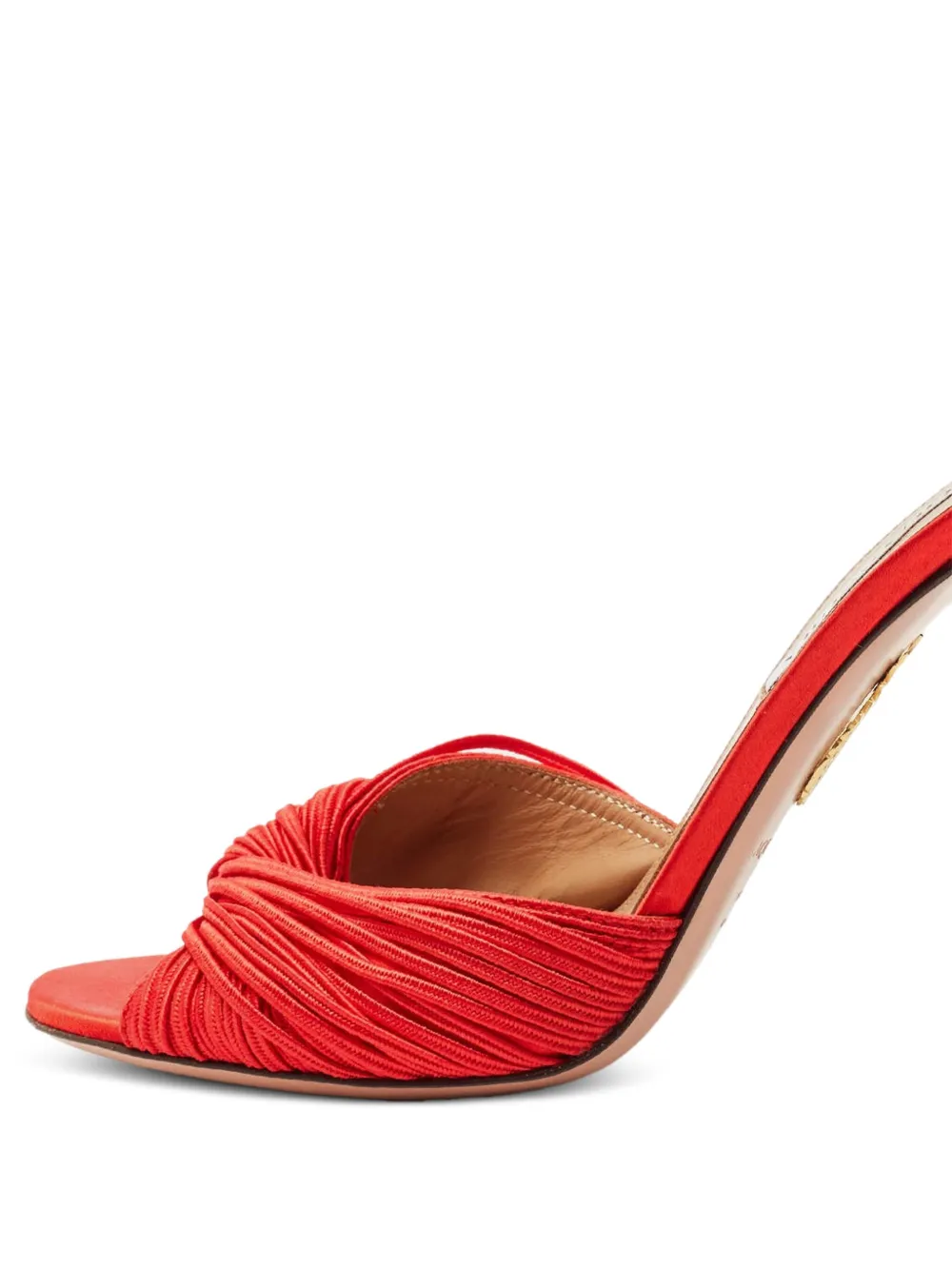 Aquazzura 80 mm geplooide satijnen sandalen - Rood