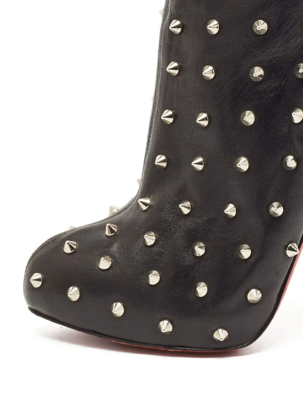 Christian Louboutin Pre-Owned 95 mm Big Lips leren laarzen met spikes - Zwart
