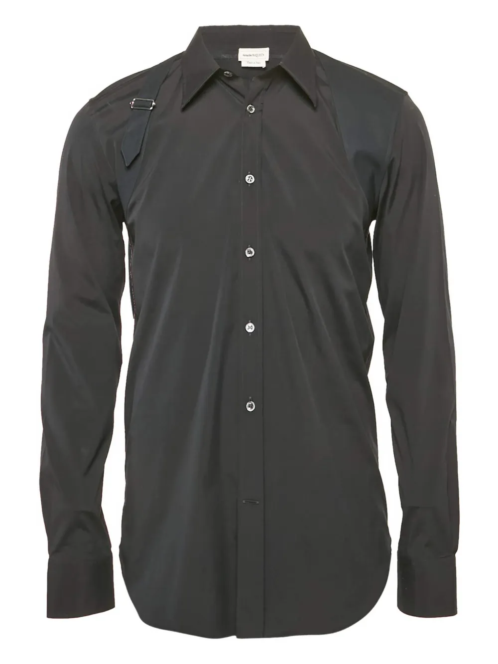 Alexander McQueen Pre-Owned  harness-detail cotton shirt | Black | Image 1