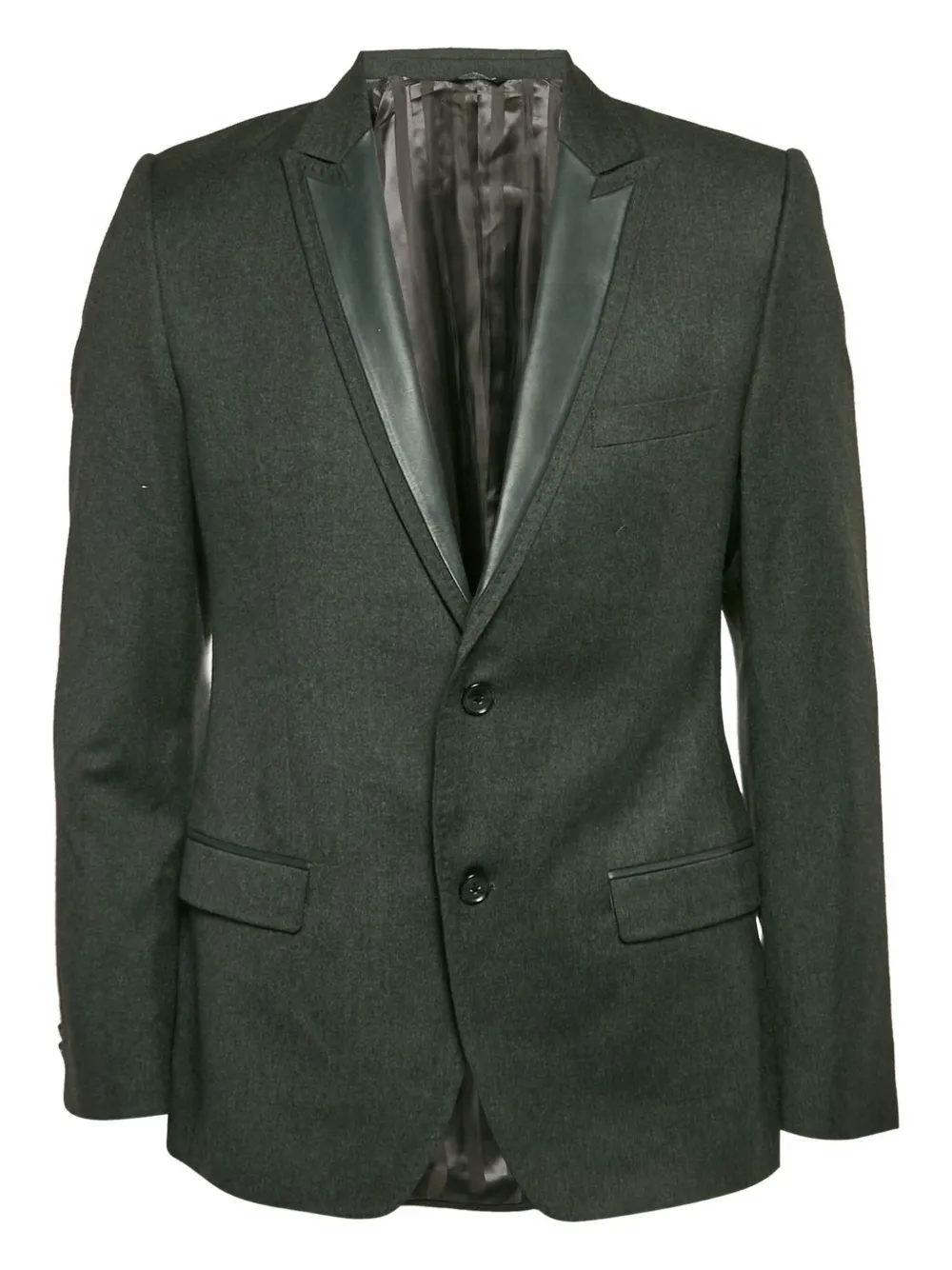 Dolce & Gabbana Pre-Owned leather-lapel wool blazer | Grey | Image 1