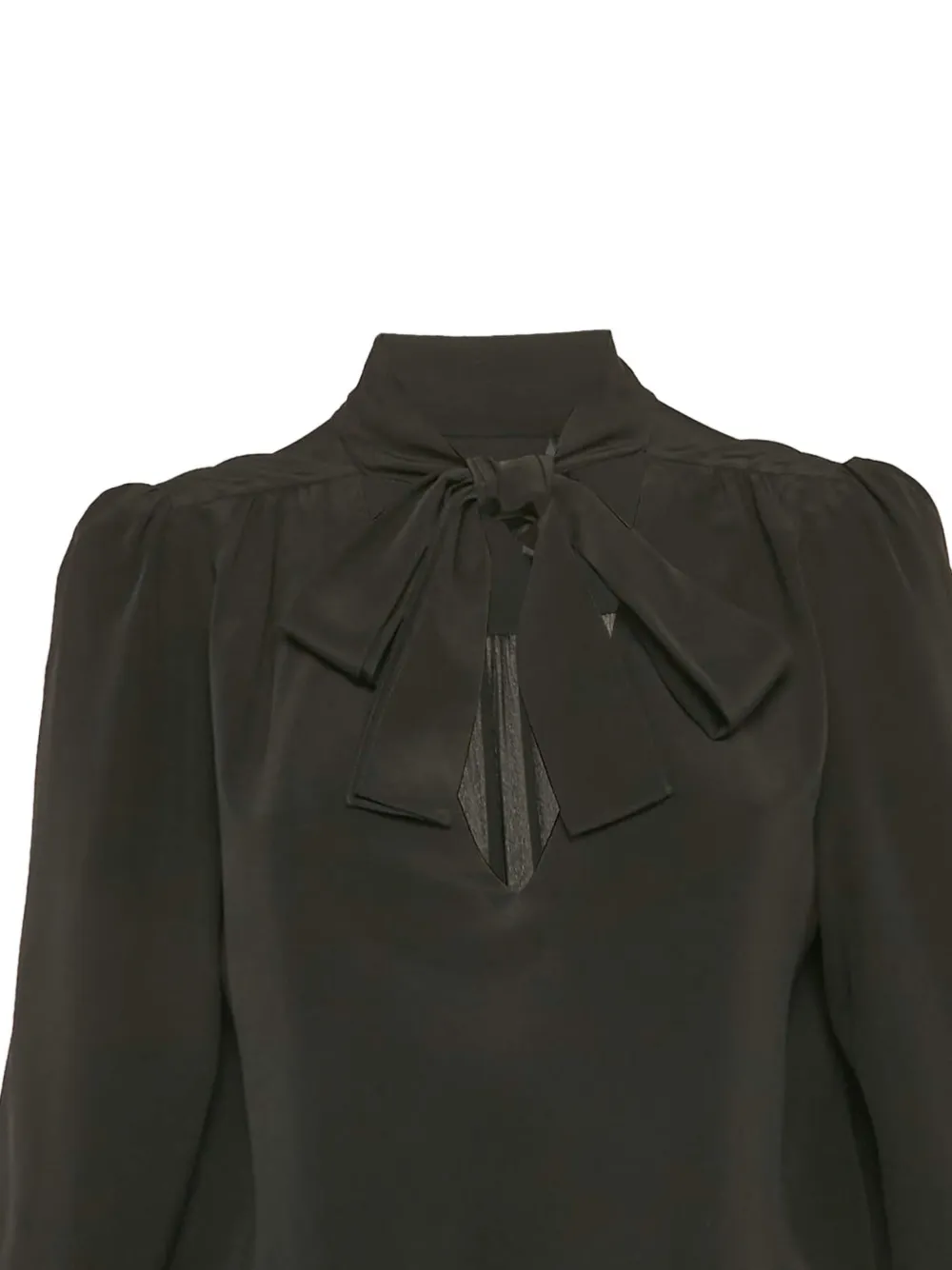 Pre-owned Maje 2024 Bow-neckline Blouse In Black
