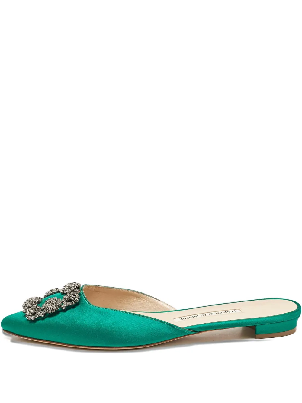 Manolo Blahnik pre-owned crystal-embellishment mules | Green | Image 1