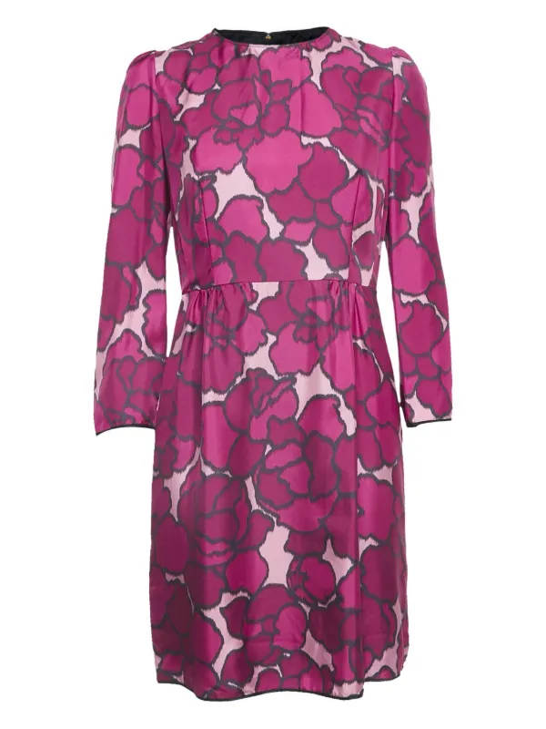 Marc Jacobs Floral-print Silk Midi Dress - Pink