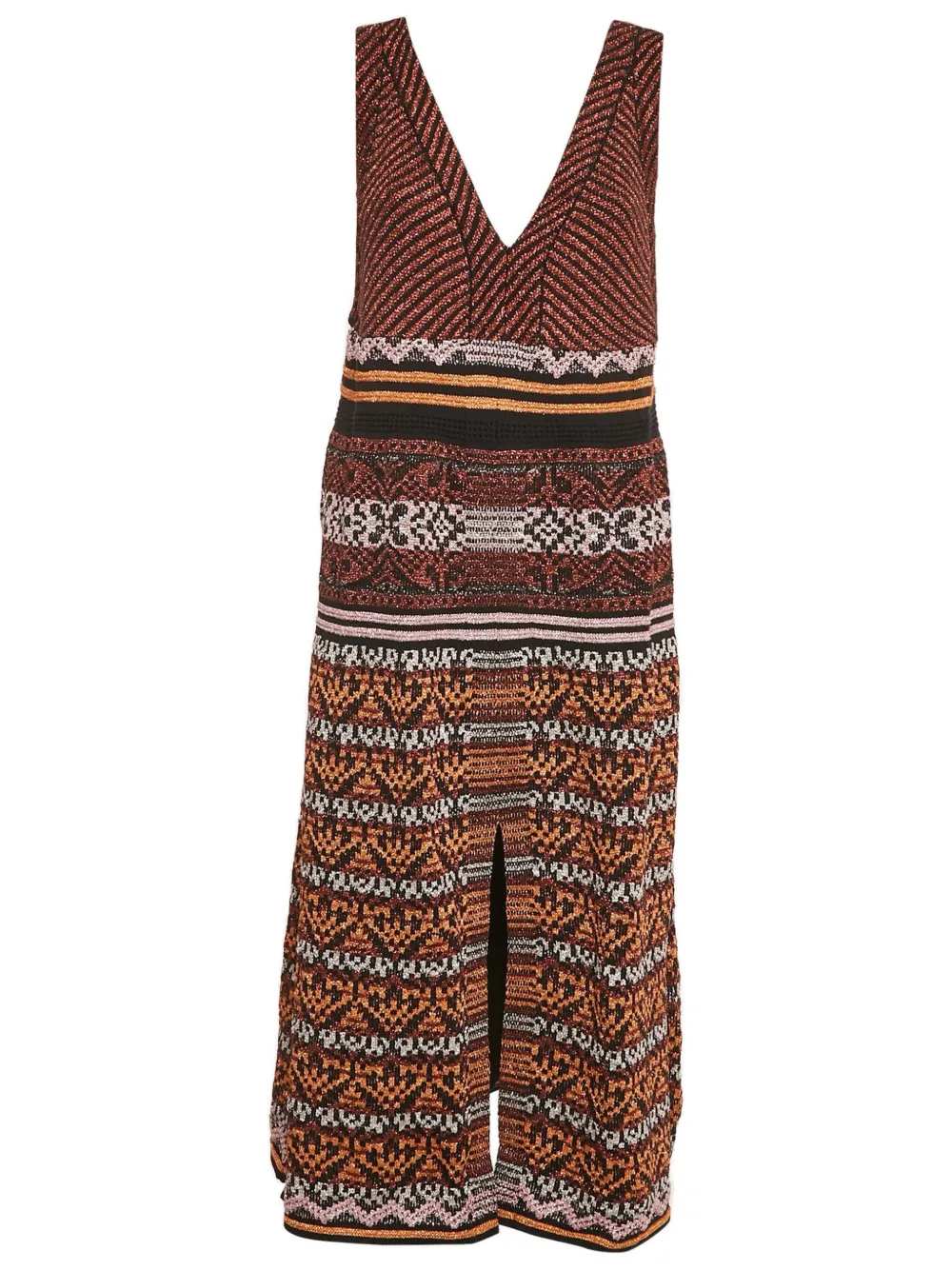 Missoni Pre-Owned 2024 gebreide midi-jurk met patroon - Bruin