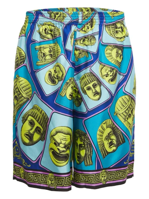 Versace Pre-Owned mask-motif silk shorts