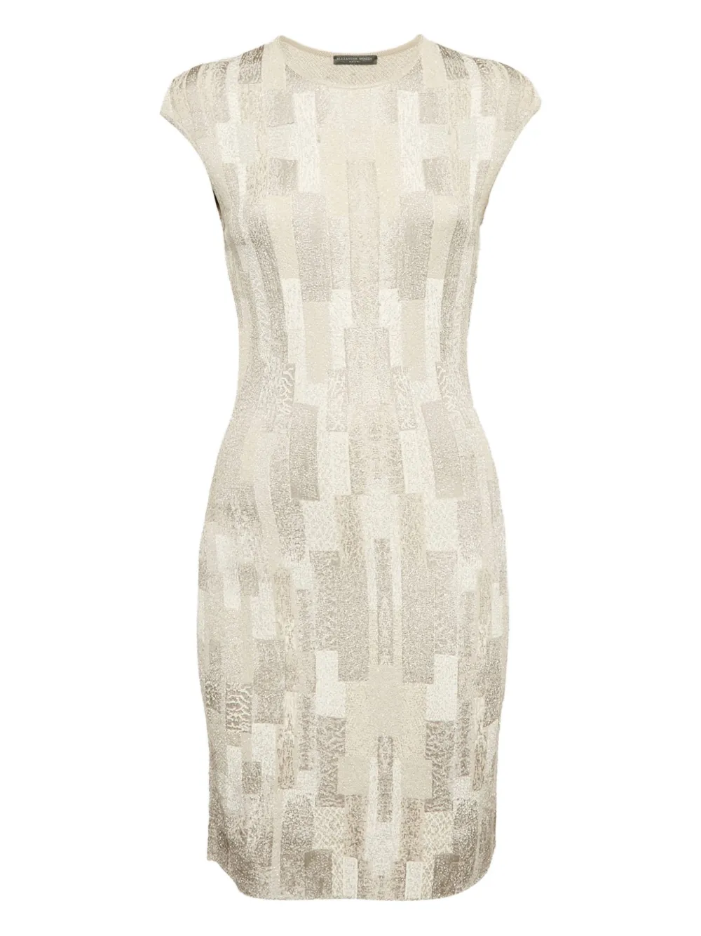 Alexander McQueen Pre-Owned metallic-knit mini dress | Neutrals | Image 1