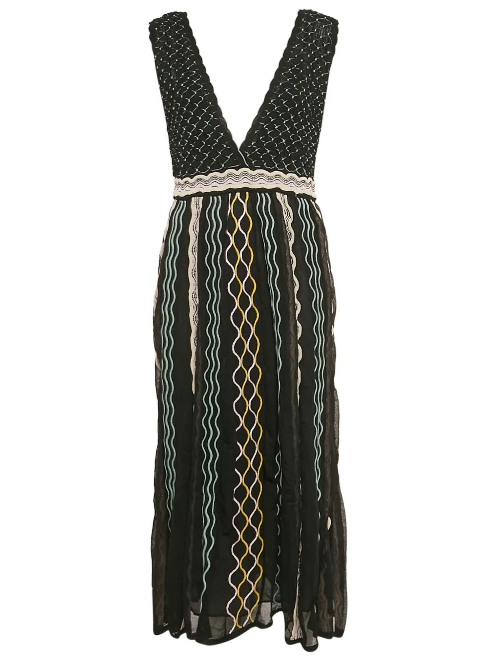 Missoni Pre-Owned 2024 jurk met golvend patroon - Zwart