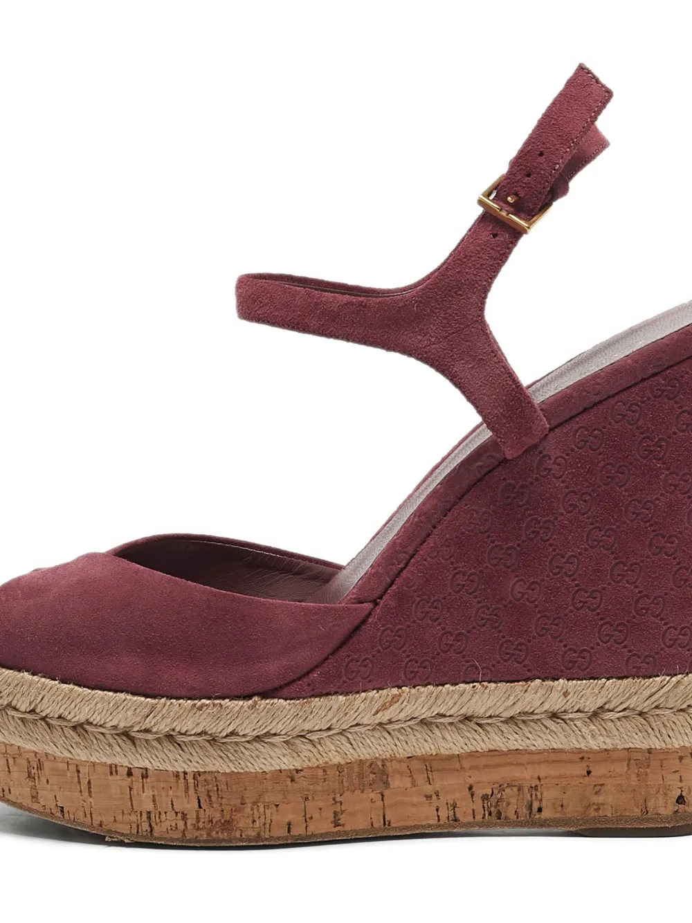 Gucci Pre-Owned 140 mm Guccissima sandalen met sleehak - Rood