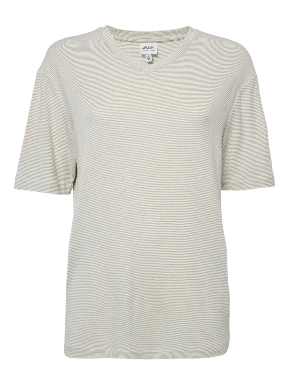 Armani Vintage striped V-neck T-shirt | Grey | Image 1