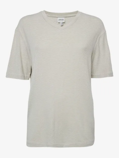 Armani Vintage striped V-neck T-shirt