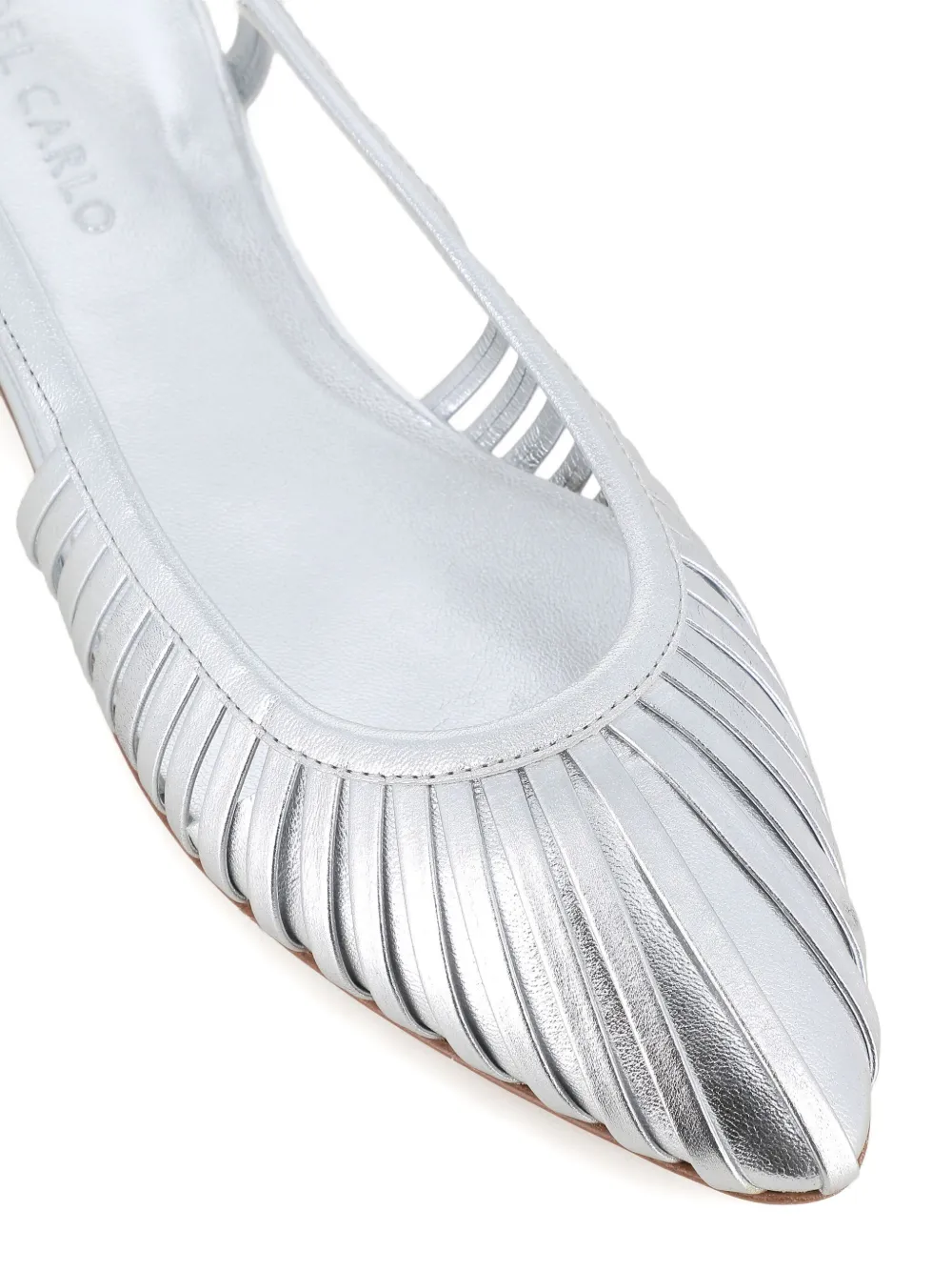 Del Carlo pleated slingback flats Silver