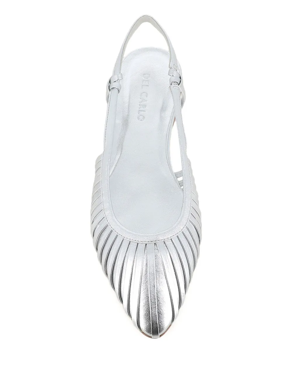 Del Carlo pleated slingback flats Silver