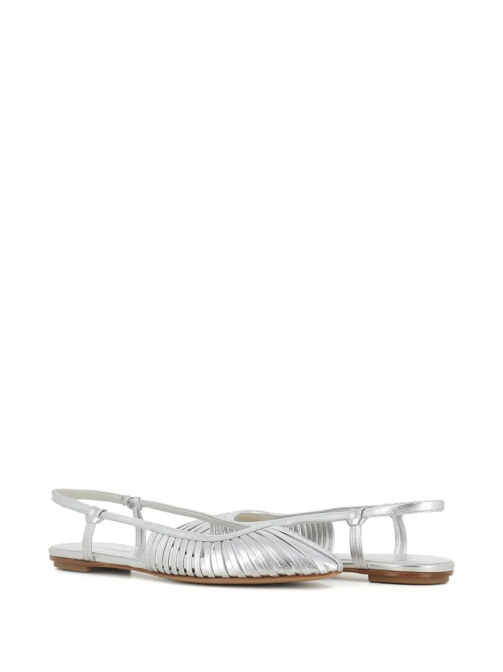 Del Carlo pleated slingback flats Silver