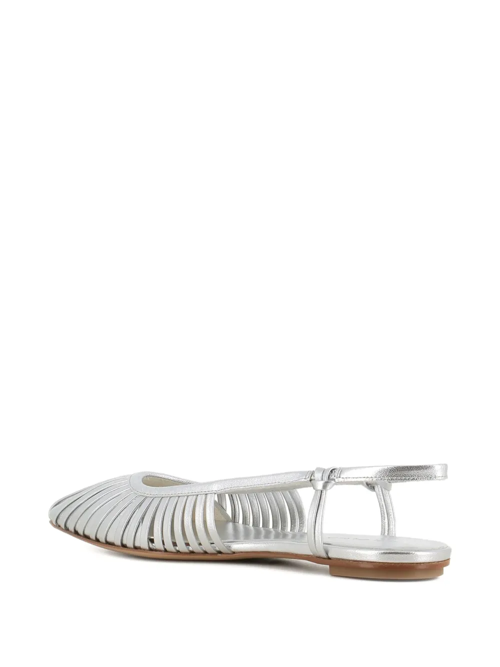 Del Carlo pleated slingback flats Silver