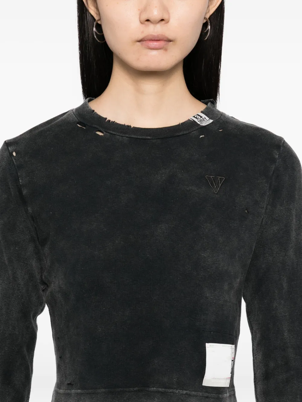 Maison MIHARA YASUHIRO T-shirt met geborduurd logo Zwart