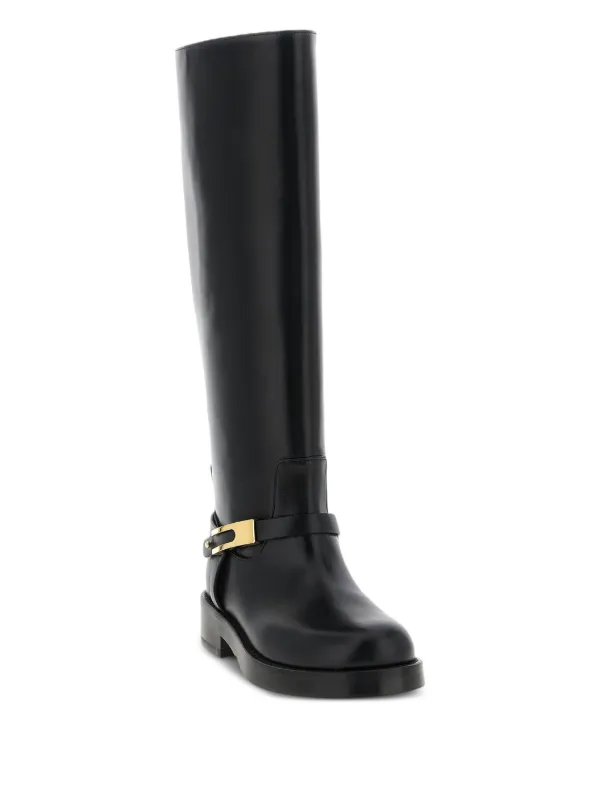 エリザベッタ・フランキ Elisabetta Franchi Plaque Strap Boots | Black | FARFETCH