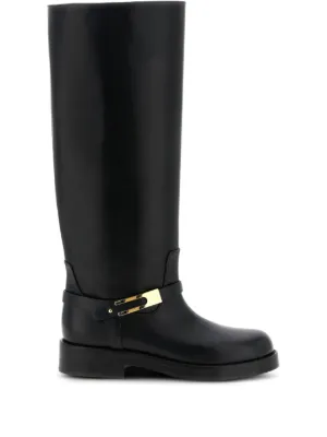 ロングブーツ ELISABETTA FRANCHI FW25 Logo strap boots (SA57B56E2 110) Elisabetta Franchi Boots for Women - FARFETCH