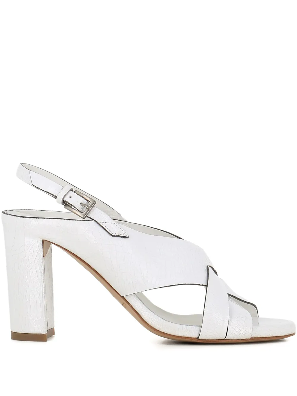 Del Carlo slingback cross-strap sandals White