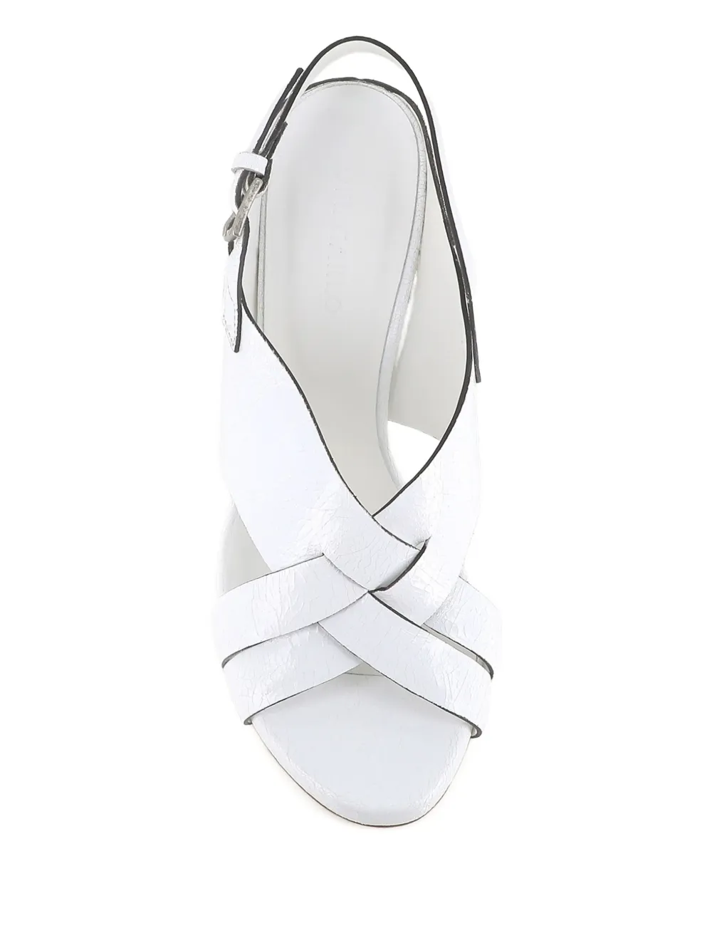 Del Carlo slingback cross-strap sandals White