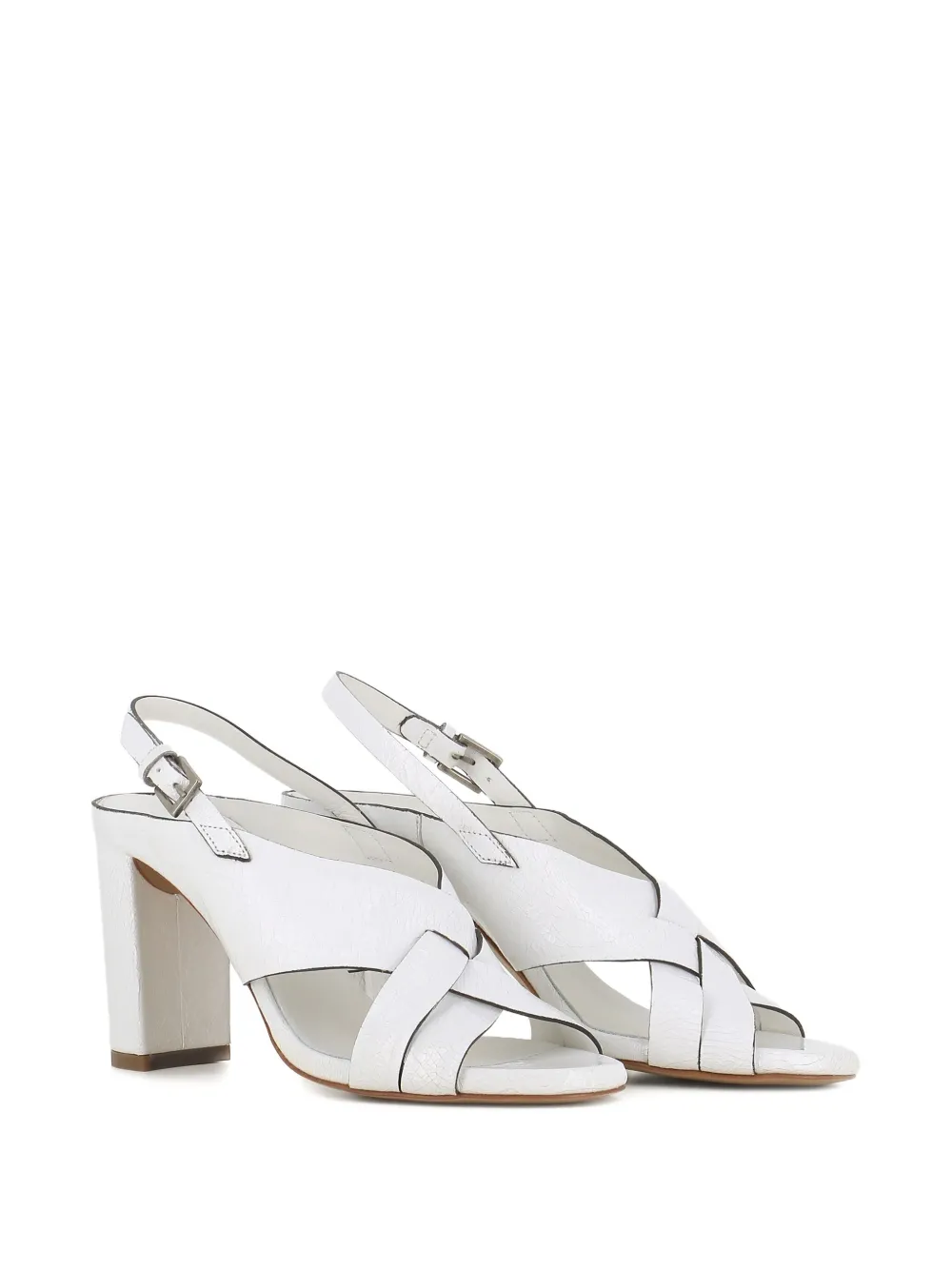 Del Carlo slingback cross-strap sandals White